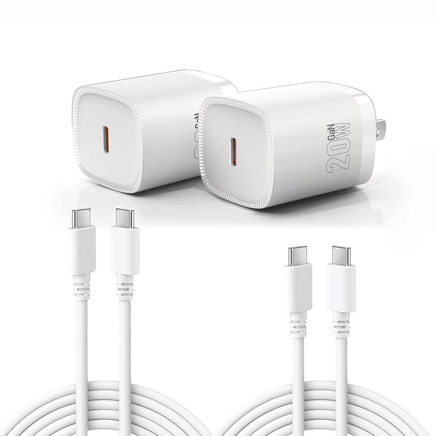 Antteez Fast Charger for iPhone 17/16, 2-Pack 20W USB C with 2 USB-C Cable, iPhone Charger Fast Charging Compatible with iPhone 16/16 Pro Max/15