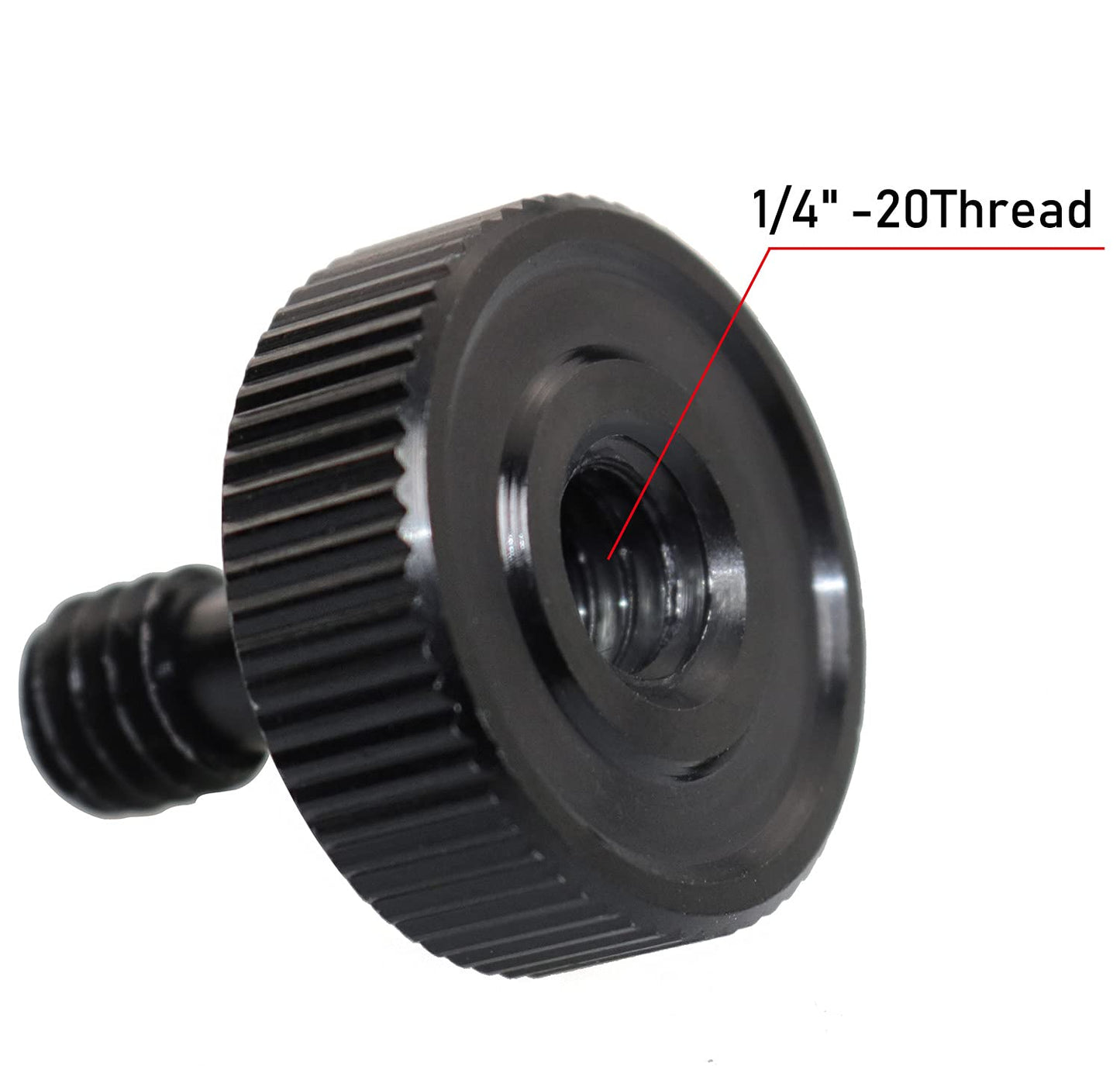 LRONG 4Pcs Camera Quick Release Thumb Screw Tripod L Type Screw 1/4 Male to 1/4 Female Thread Adapter for Camera Flash Bracket Mounting Plate,Black