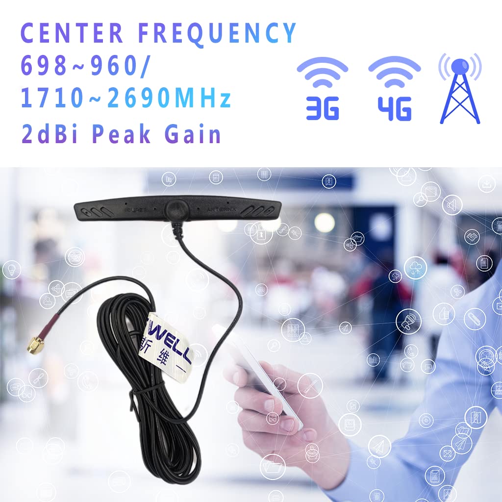 Cellular Antenna 4G LTE Antenna 3G and GSM 700-2700 MHz Slim Patch Antenna Adhesive Mount