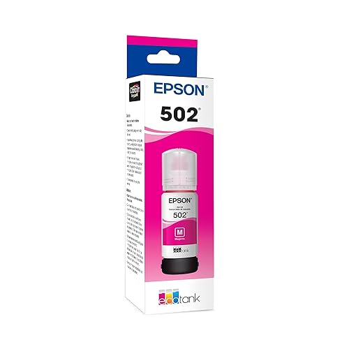 EPSON 502 EcoTank Ink Ultra-high Capacity Bottle Magenta Works with ET-2850, ET-2980, ET-2988, ET-3850, ET-3930, ET-3950, ET-4850, ET-4950 and other