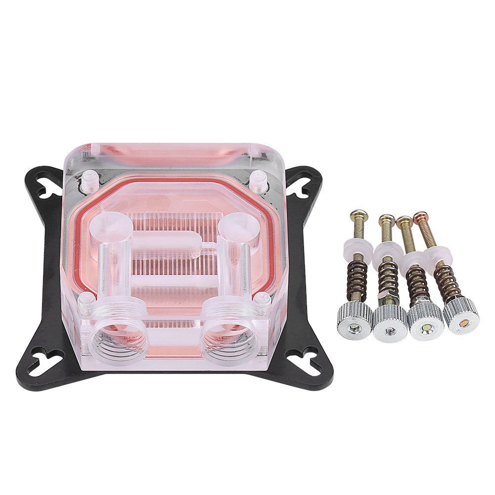 GPU Water Block, Computer Universal Water Cooling Block, GPU Waterblock Copper Base POM Cover with Waterway, Acrylic Water Cooling System Parts