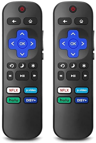 2PCS Upgrade Replacement Remote Control for All Roku TV, for TCL TV/Hisense/Onn/Sharp/Element/Philips/Insignia/Jvc/RCA Roku Smart TVs (Not for Roku