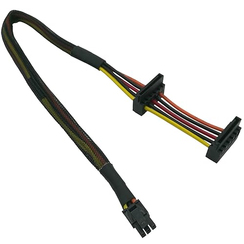 COMeap SATA Power Cable for Dell Inspiron 3653 3650 Series, Right-Angle SATA 15 Pin x2 to Mini 6 Pin ATX Adapter Compatible Part No. GP2JM