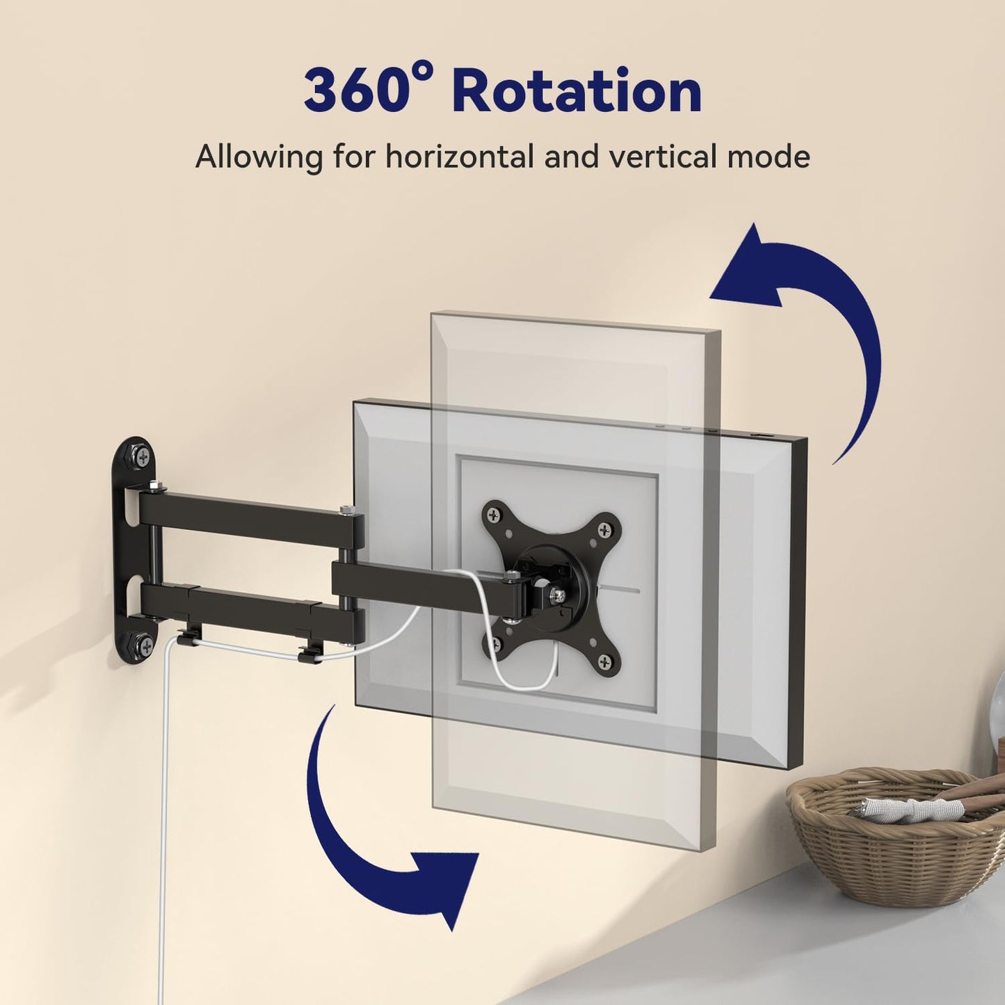Mount for Echo Show 15 (1st, 2nd Gen) and Echo Show 21, Adjustable Echo Show 15 Wall Mount Bracket, Swivel Horizontal or Vertical, Extension Wall