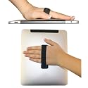 Tablet/XL Grip for Most Tablets and Large Smartphones, Black Elastic Strap with Black Base, LHT-01-Black