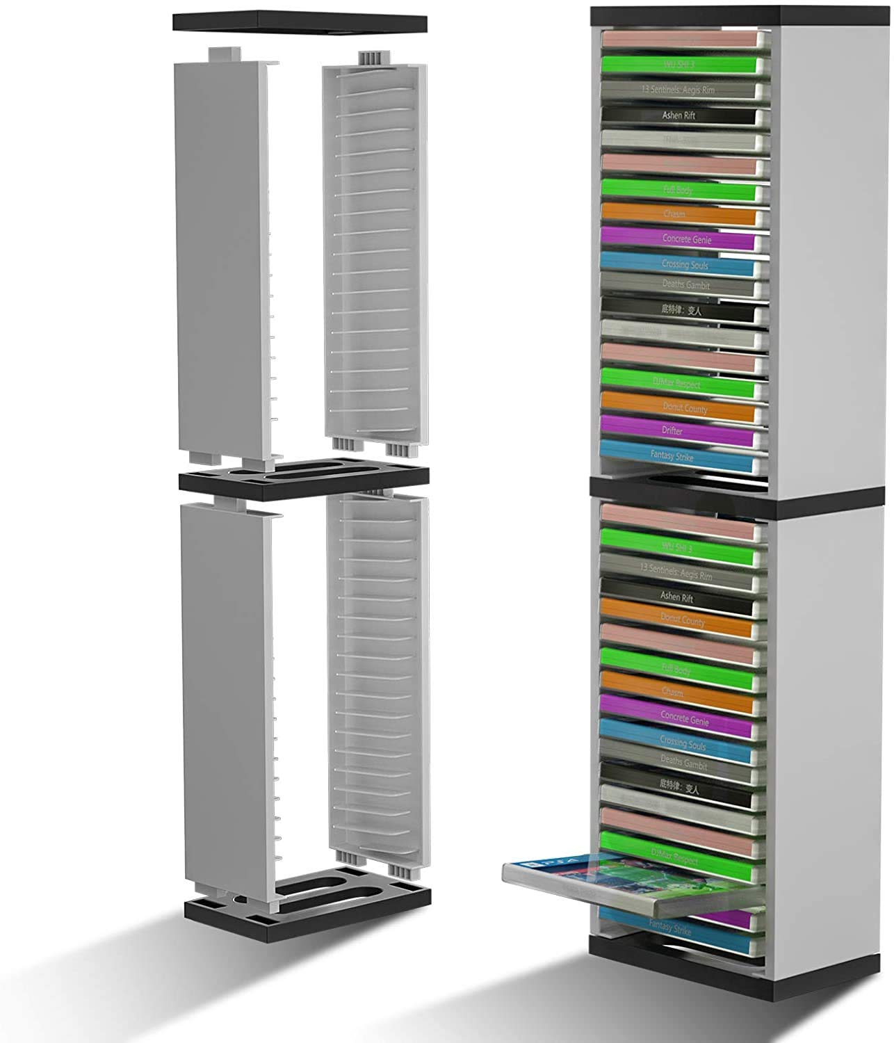 Wedorat for P5 Game Disc Card Box Storage Stand for P5 P4 Switch X-Box Games, Storage Tower for Switch, X-Box Series X/S Game Card Box Holder Vertical