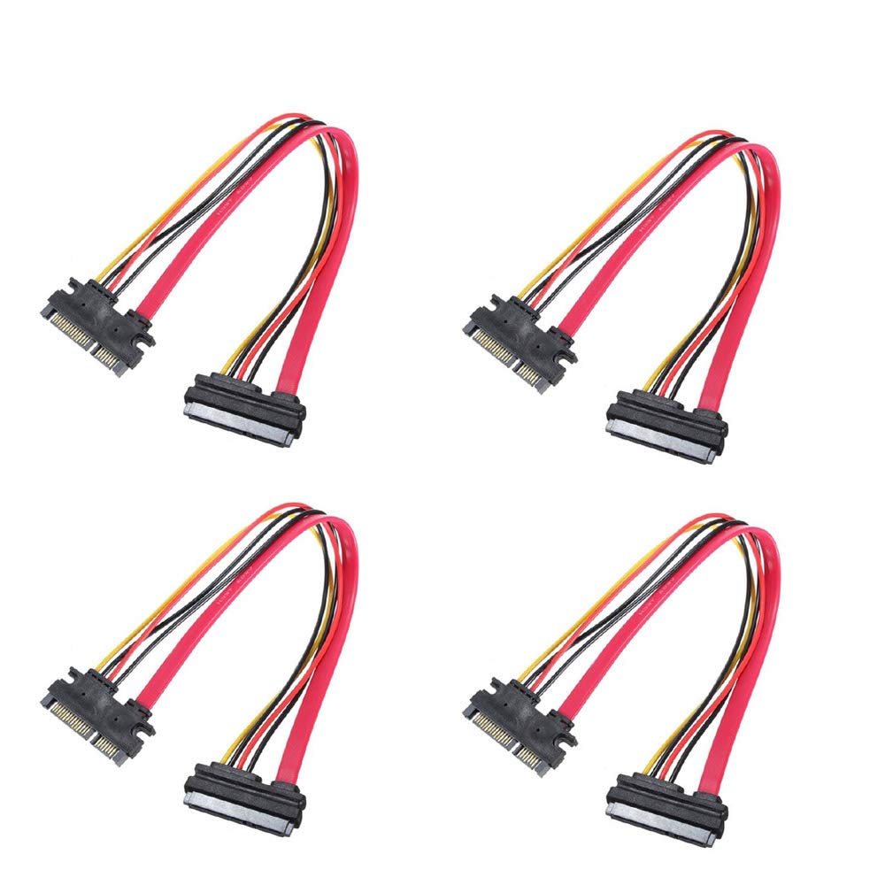 Comidox 30CM M/F 22P 7+15Pin Male to Female SATA Serial ATA Data Power Combo Extension Cable 4Pcs