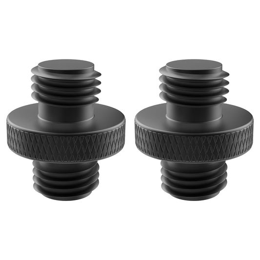 DALQUIS 3/8" Male to 3/8" Male Threaded Tripod Screw Adapter, 2 Pcs Standard Mounting Thread Converter, Double Head Stud for Camera Mount (Black)