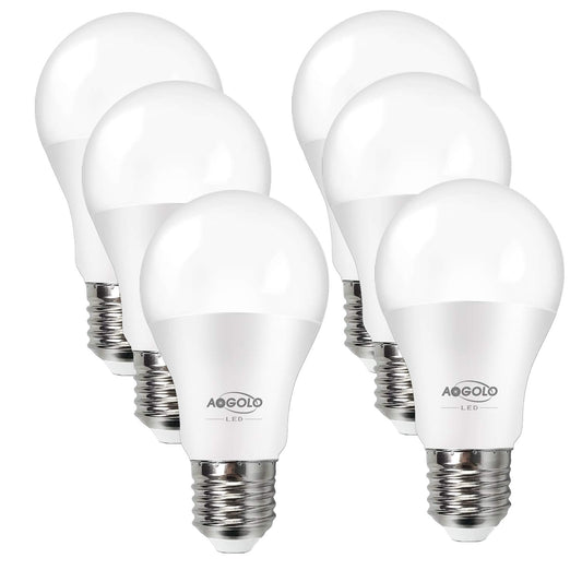 AOGOLO A19 9W LED Light Bulb, 60 Watt Equivalent, 810LM, Daylight White, 4200-Kelvin,Non Dimmable, E26 Medium Screw Base,General Lighting