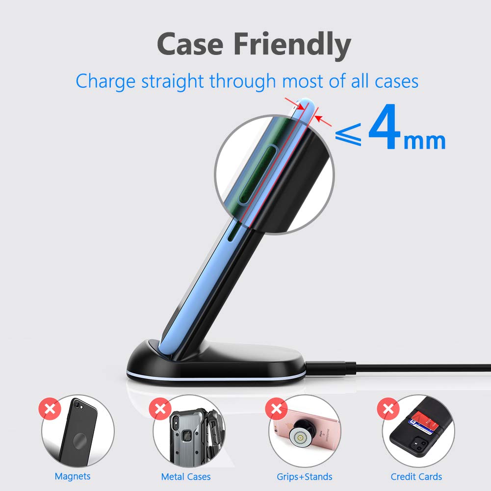 Yootech [2 Pack] Wireless Charger,10W Max Wireless Charging Stand,Compatible with iPhone 17/17 Pro/17 Pro Max/Air/16/15/14/13/SE 2022/12/11/X/8,Galaxy