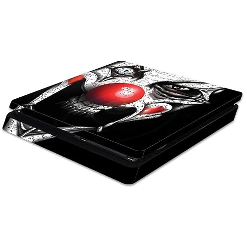 MightySkins Skin Compatible with Sony PS4 Slim Console - Evil Clown | Protective, Durable, and Unique Vinyl Decal wrap Cover | Easy to Apply, Remove
