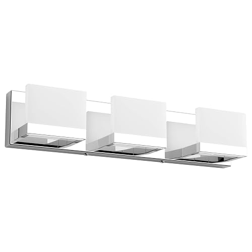 Tipace 3 Lights Dimmable LED Modern Vanity Lights for Bathroom, Chrome Bathroom Wall Light Fixtures Over Mirror (White Light 6000K)