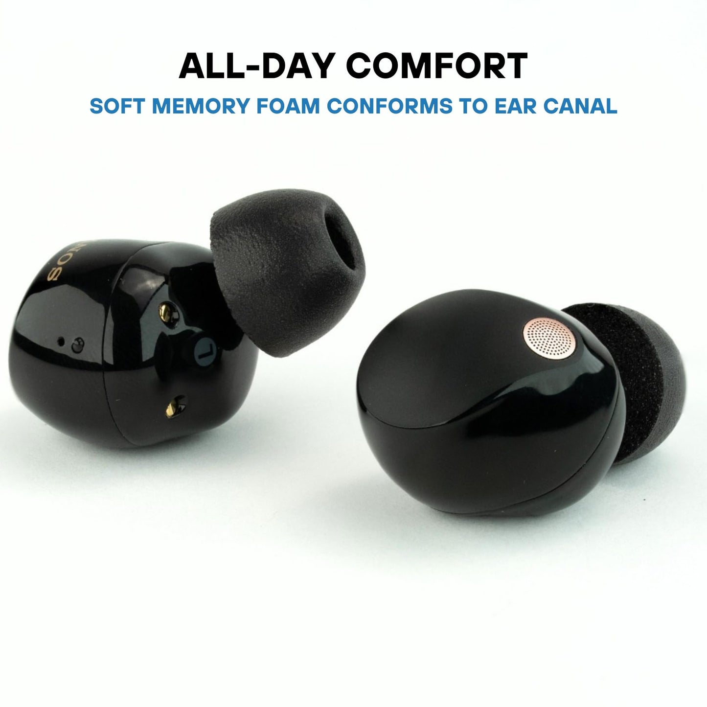 Comply Memory Foam Replacement Earbud Tips for Sony True Wireless Earbuds | Ultimate Comfort, Secure Fit, Superior Noise Isolation | Anti Slip