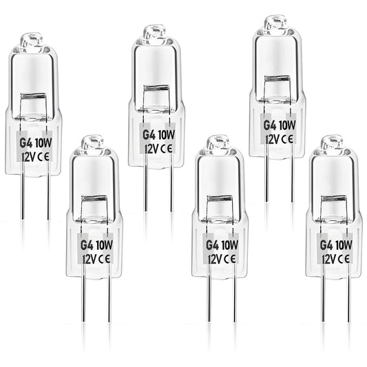 SDRZJX 6-Pack T3 12V 10W Halogen Oven Light Bulb G4 2 Pin Appliance Bulb Compatible with GE Whirlpool Jenn-Air KitchenAid Maytag Microwave Stove