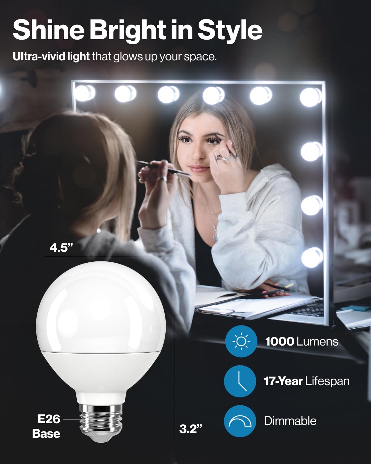 Sunco 12 Pack G25 LED Light Bulb, Globe, 1000LM High Output, E26, 11W=100W