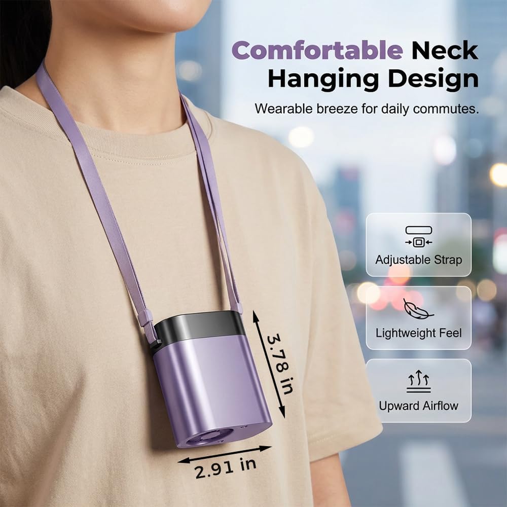 QLODFHG Clip On Personal Fan 3 Speeds Strong Airflow 8H Battery Hands Free Body Fan for Work Outdoor Travel Portable Waist Fan Rechargeable. (yellow)