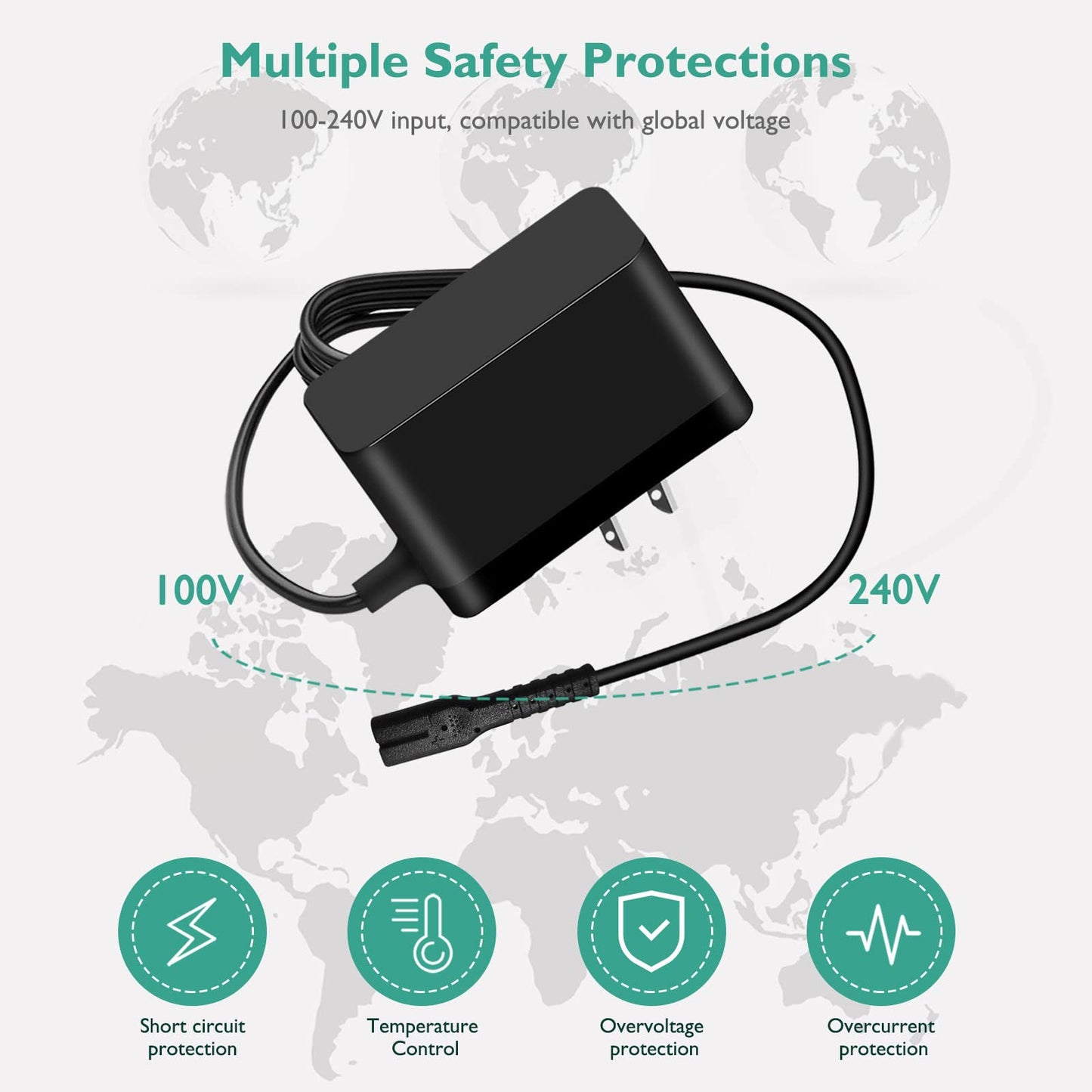 9V Adapter Compatible with LABIGO Cordless Spin Scrubber LA1 Pro Model KS-2619, for Voweek VWS211 / SP02, Homitt HM115CD / HM115CW / HM115CG HM115C…