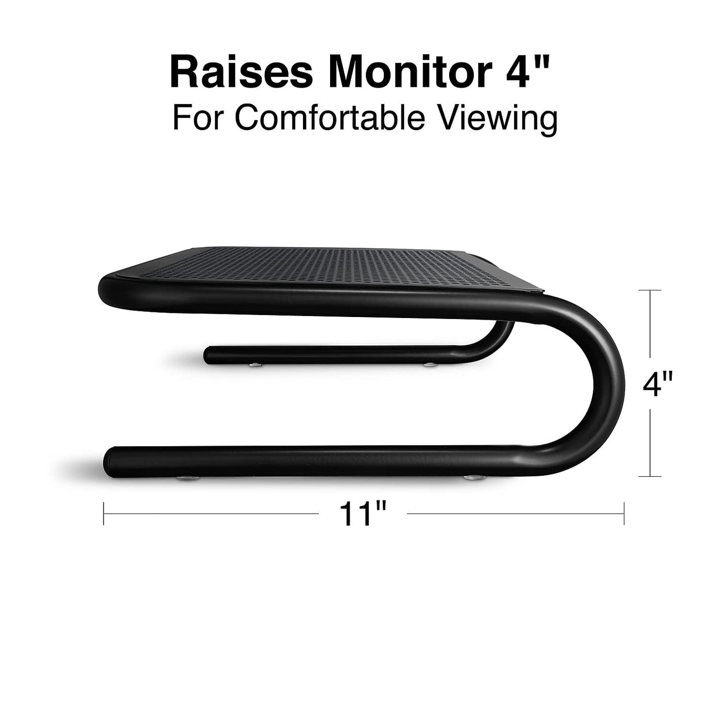Staples Standard Steel Monitor Stand - Desktop Riser for Monitors, Laptops & Office Workstations, Black