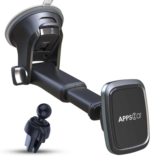 APPS2Car 3-in-1 Car Phone Mount Magnetic Dashboard Windshield Air Vent Mount Phone Holder for Car Universal Car Phone Holder with Powerful Suction Cup