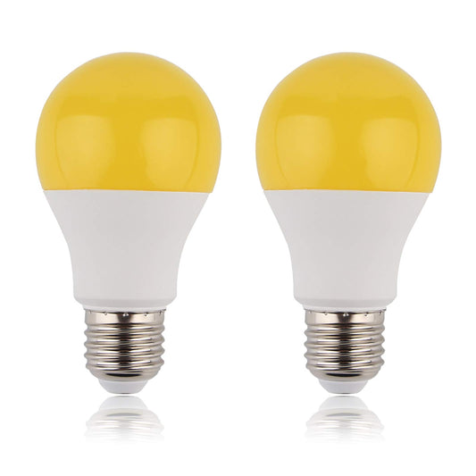 60Watt Yellow LED Bug Light Bulb 2-Pack No Blue Light Outdoor 800Lm 120V E26 Medium Base