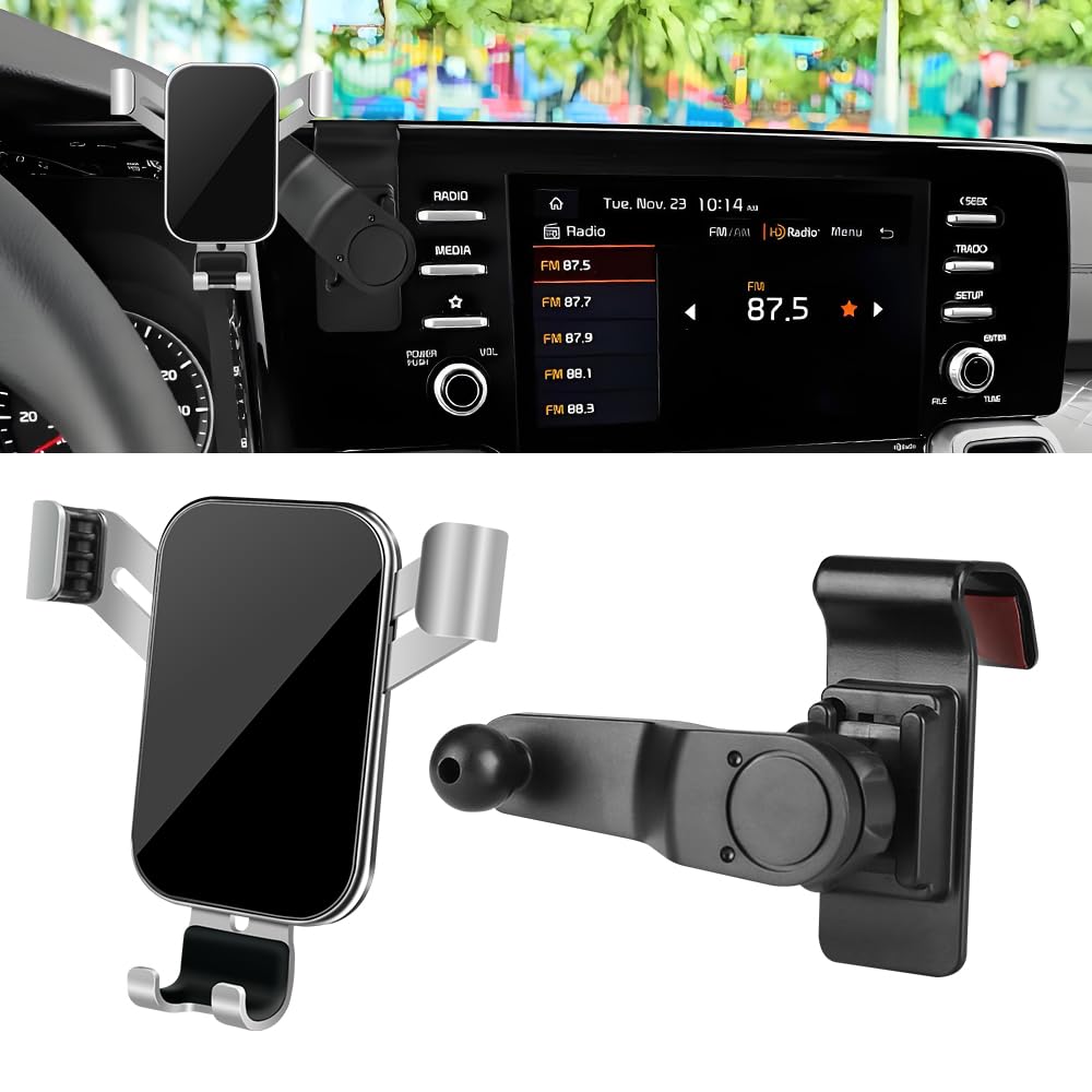 LUNQIN Car Phone Holder for Kia Sorento 2021-2023 and Kia Sorento Hybrid 2021 2022 2023 2024 Auto Interior Accessories Best Cell Phones Mount