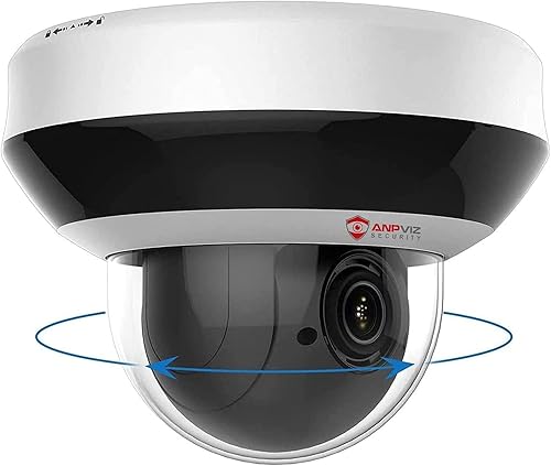 Anpviz 4MP PoE PTZ IP Camera, 4X Optical Zoom, Perimeter Protection, Human Vehicle Detection, 4MP@30fps, Dome Wired Security Camera with Audio, 330°