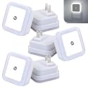 JRQLOV 6Pcs Square LED Night Light Intelligent Sensor Control Induction Energy-Saving Bedside Socket Lamp Room Hallway Toilet Wall Home Lighting