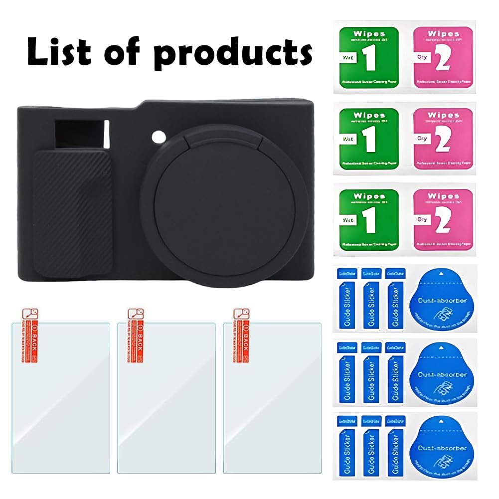 HUADU Screen Protector Compatible for Panasonic Lumix ZS99 Digital Camera,Tempered Glass Film Anti-Scratch High Definition and Soft Silicone Case