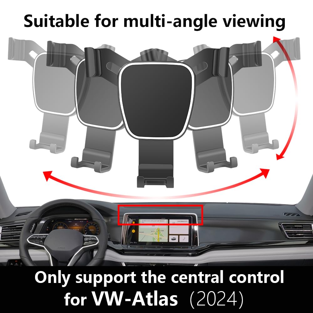 LUNQIN Car Phone Holder for VW Atlas 2024 2025 2026?Atlas Cross 2024 2025 2026 Auto Accessories Navigation Bracket Interior Decoration Screen Mobile