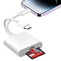 SD Card Reader for iPhone USB C, iPhone Sd Card Adapter Sd Card Reader USB C Dual Interface,USB Card Reader Computer/MacBook/Android/Usbc Laptop