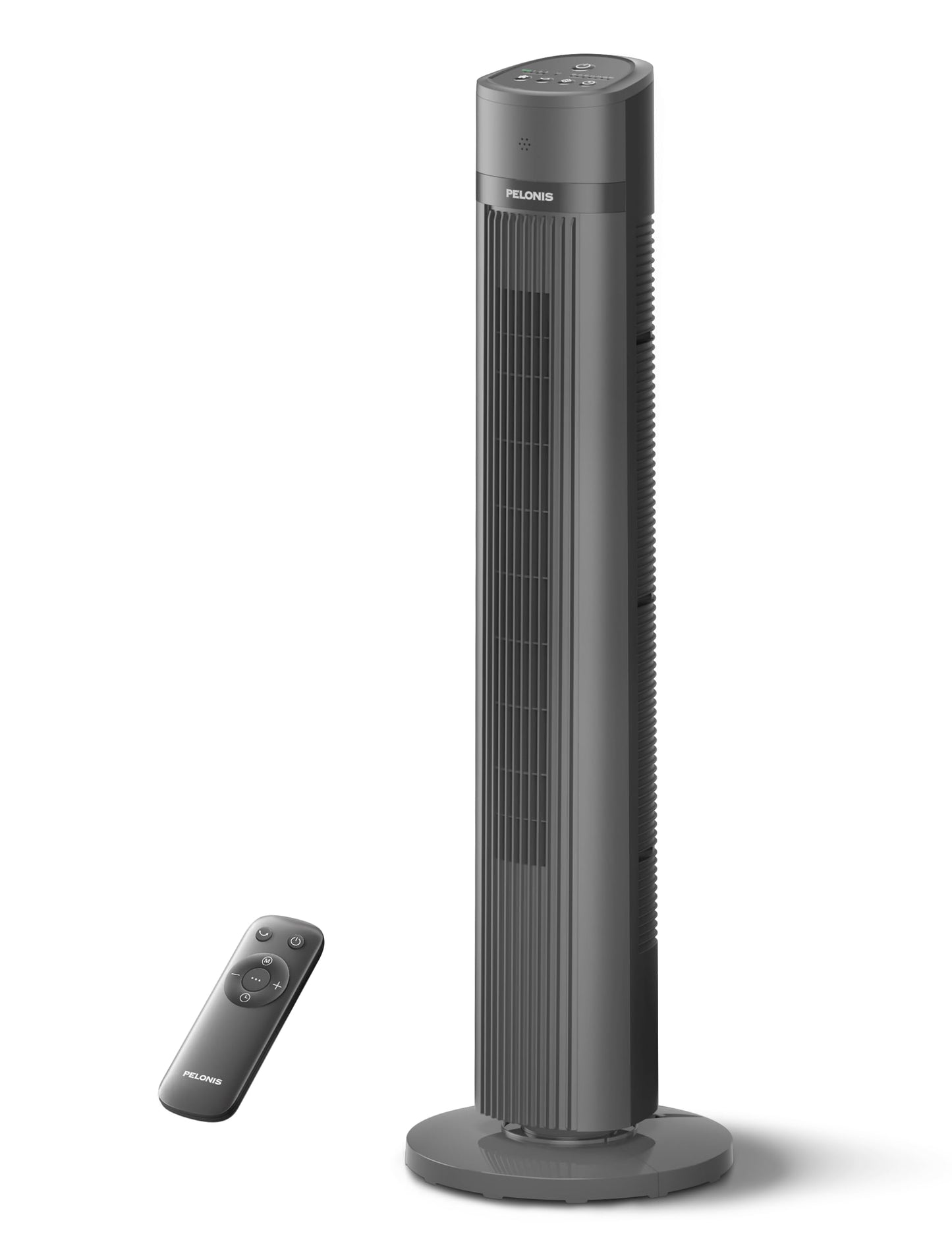 PELONIS 40-inch Bladeless Tower Fan for Bedroom, Standing Fan with Remote Control, 26ft/s, 90° Oscillation, 3 Speed Settings, 27 dB, 3 Modes, 15-Hour