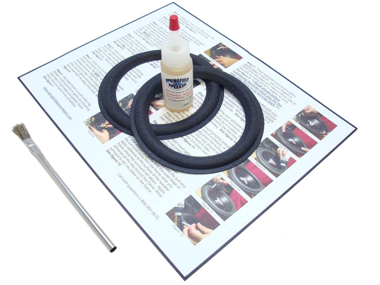 Springfield Speaker Foam Surround Edge Repair Kit - 2 Speaker Kit - 5.25 Inch - Compatible with Boston Acoustics 350, 5.4 LF, 525V, 757, 504V, 750LF