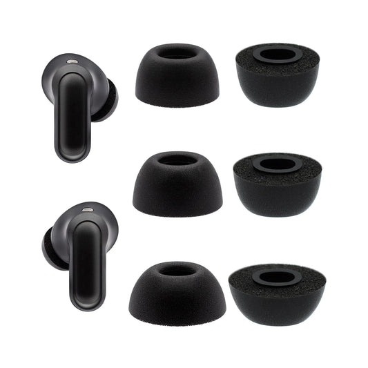 Klowcok Replacement Foam Ear Tips for TOZO NC20 / NC20 Pro Earbuds, Memory Foam Tips Compatible with TOZO NC3 Earbuds, 3 Pairs (S/M/L) Black