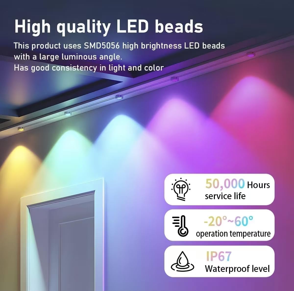 Clownya Permanent Outdoor Lights, Smart Outdoor LED String Lights,Christmas Lights RGB Color Changing,Scene Modes, IP67 Waterproof, App