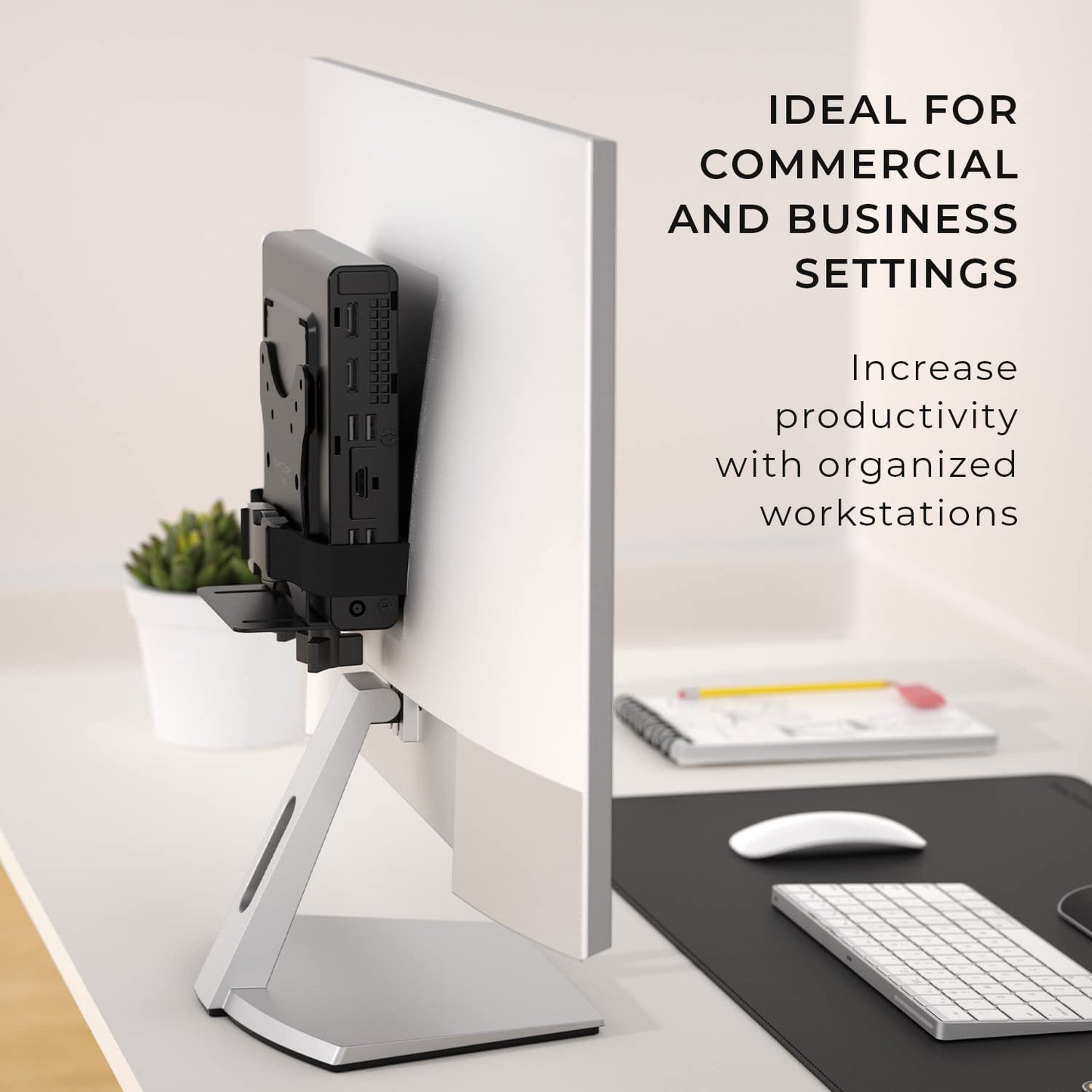 HumanCentric Thin Client Mount Bracket, Mount a Mini PC or Computer to a VESA Monitor Arm or Stand, Pole, or Under Desk or Surface, Devices