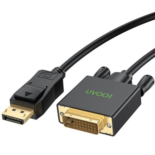 UVOOI DisplayPort to DVI Cable 10ft (DP to DVI-D Cable), Display Port to DVI-D Cable Adapter Compatible with PC, Laptop, HDTV, Projector, Monitor