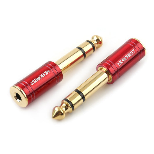 MOBOREST 1/4 to 1/8 Headphone Adapter 2-Pack - 6.35mm Male to 3.5mm Female Stereo Audio Jack Converter, Pure Copper Gold Plated for Guitar Amp, Mixer