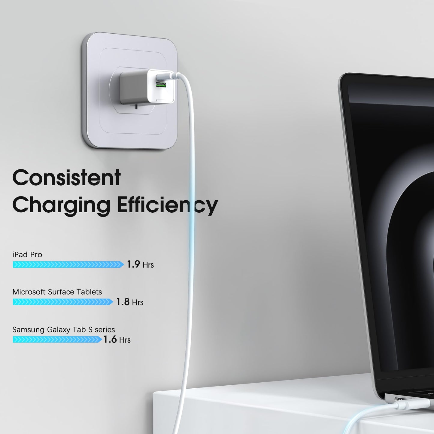 35W GaN USB-C USB-A Fast Charger, PD 3.0 Wall Adapter, Travel-Size Dual-Port Power Block Compatible with iPhone 17/16/15/14, Galaxy S25/S24/S23/S22