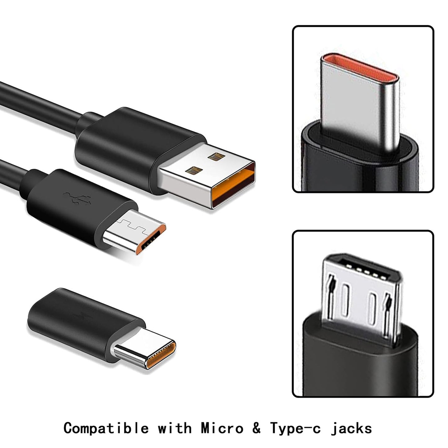 JMDDS USB Charger Charging Cable Cord [Micro-USB] Fast Charge for Wireless Bluetooth Speakers Headphone Headset Earphone, and More