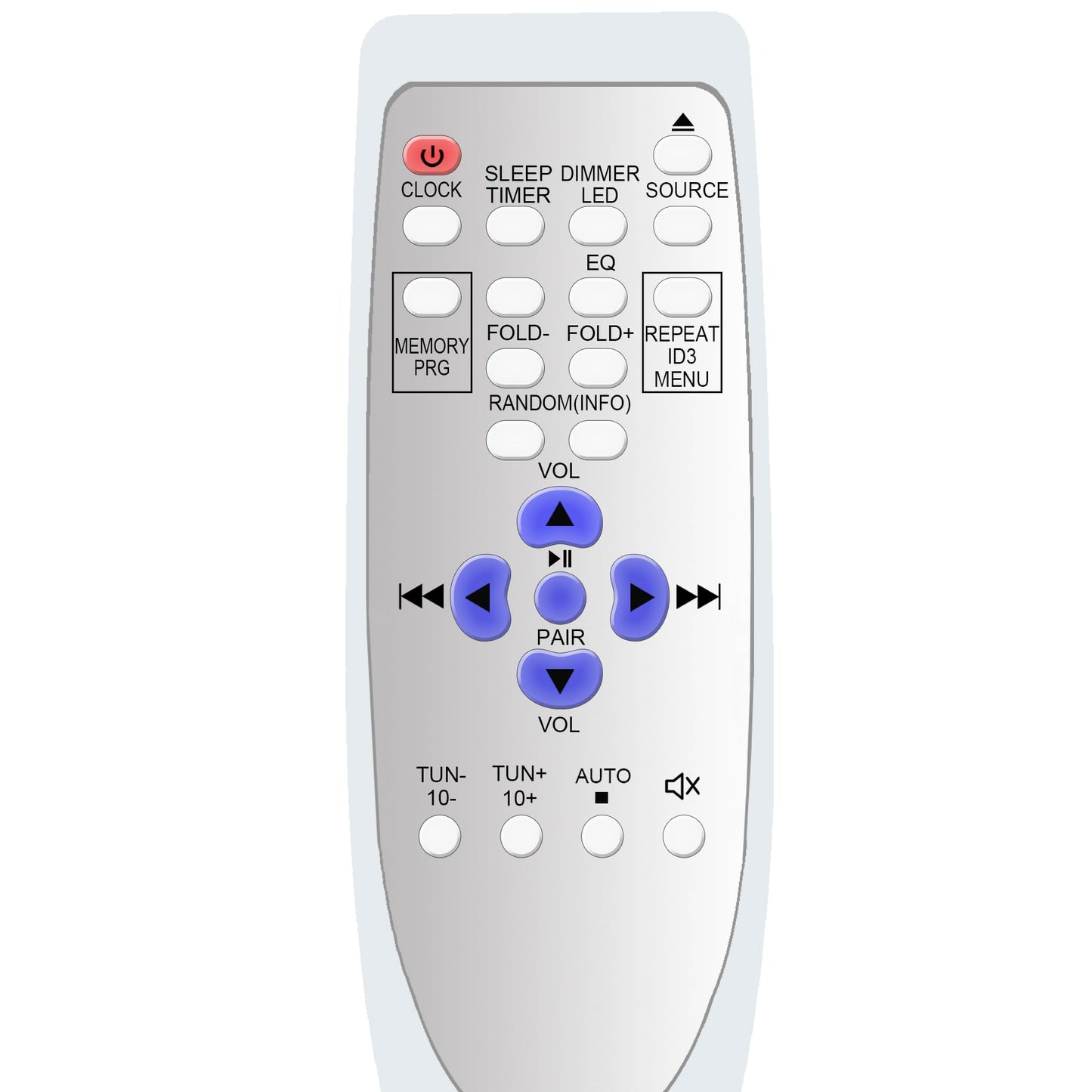 Replacement Remote Control for Victrola VS-120-MPL VS-120 Microsystem