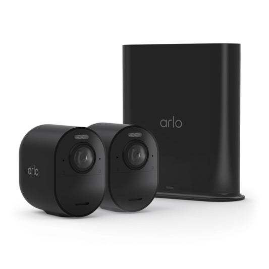 Arlo Ultra Outdoor Security Camera 4K HDR (3rd Gen, 2025 Release) + SmartHub, Battery Power, Emergency Response, AI Event Captions, 1-Month Trial