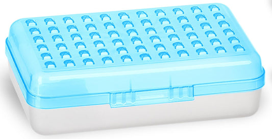 Enday Pencil Box Blue, Plastic Small Dots Pencil Case, School Storage Utility Supplies Box Organizer with Snap Closure for Kids and Adults Also