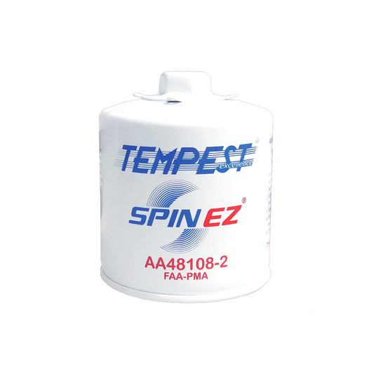 Tempest AA48108-2 Aviation Spin-On Oil Filter - FAA8130-3 Full Traceability, Easy?Remove Seal, SPIN EZ Coating, Aerocore High Capacity, FAA?PMA Certified.