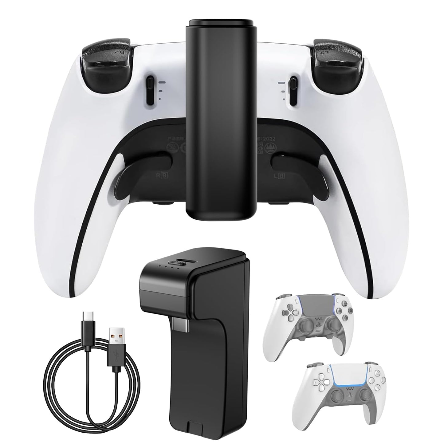 Ps-5 Controller Wireless Charger-Xhiver Portable Battery for DualSense,3500mAh, +15 Hours of Battery Life,Play While Charging&USB-C for Ps-5