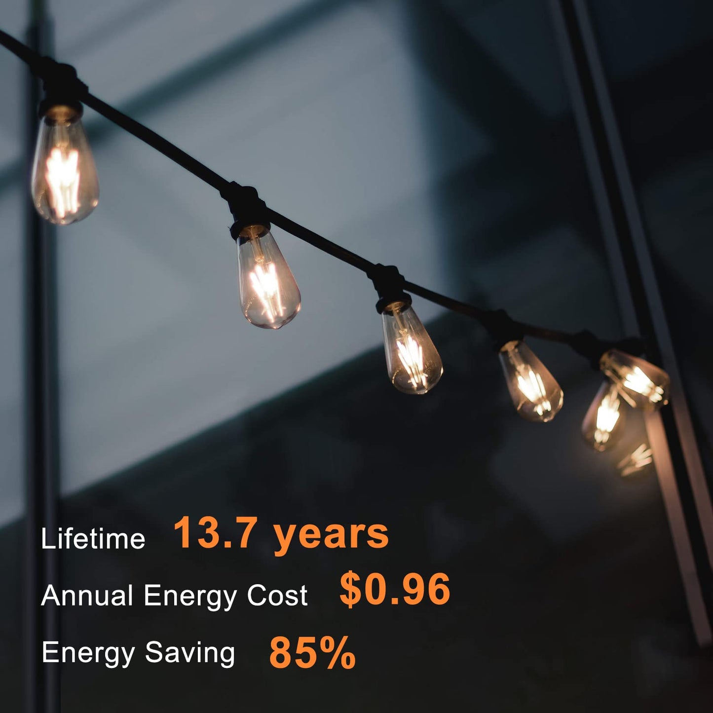 TJOY LED Edison Light Bulbs, E26 Dimmable Vintage Bulb, 8W = 60W Equivalent