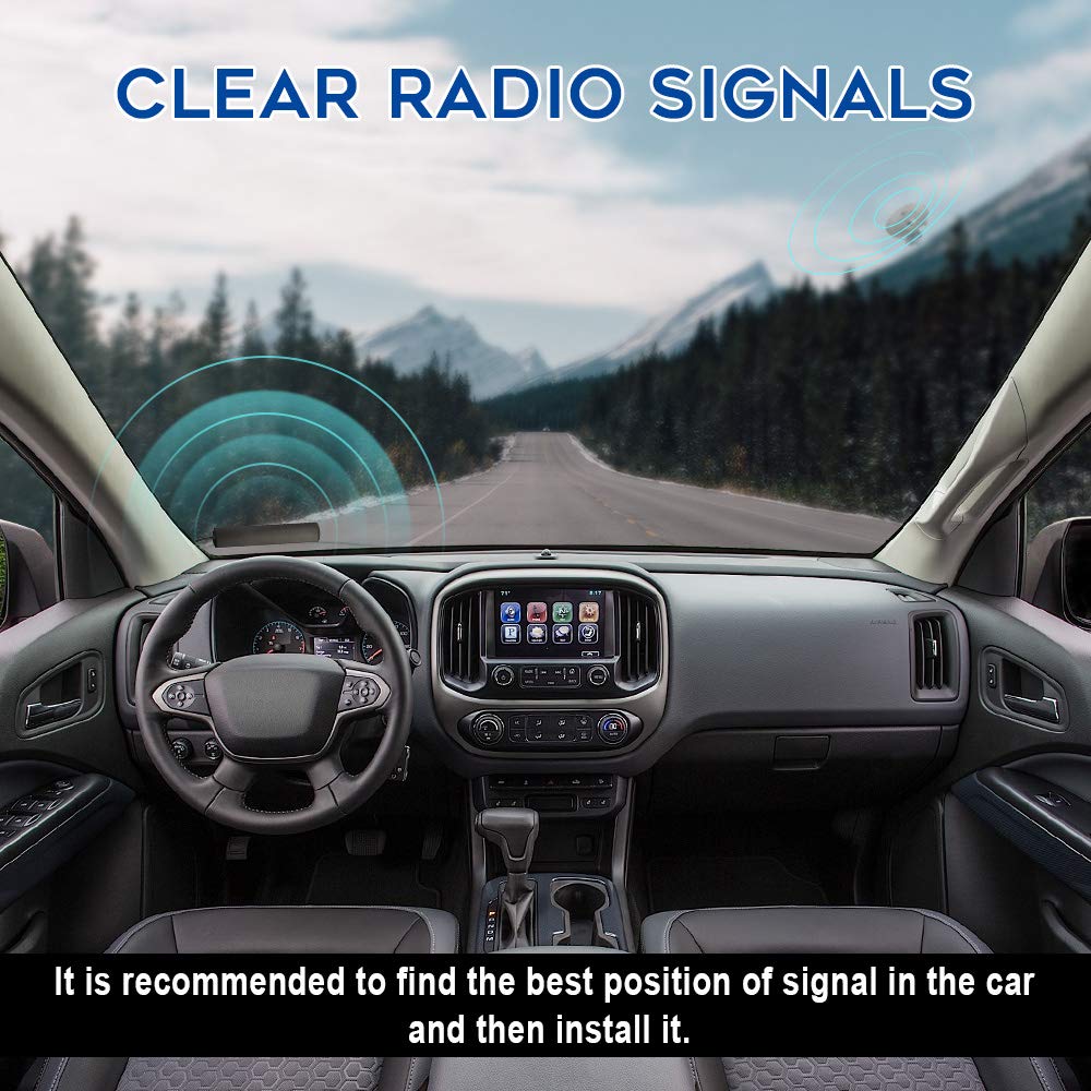 Bingfu Car Stereo FM AM Radio Antenna Car Adhesive Mount Hidden Patch Antenna for Vehicle Truck SUV Stereo in Dash Head Unit CD Media Receiver Player