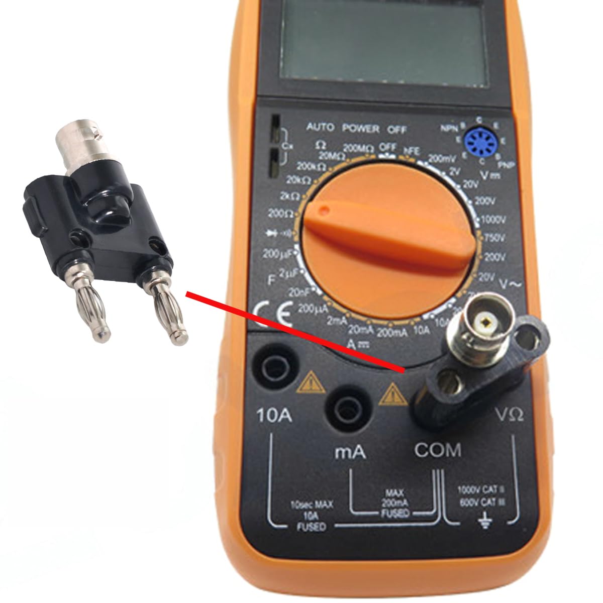 chenyang BNC Female Jack to Two Dual Banana Male Plug Pin RF Splitter Adapter Connector