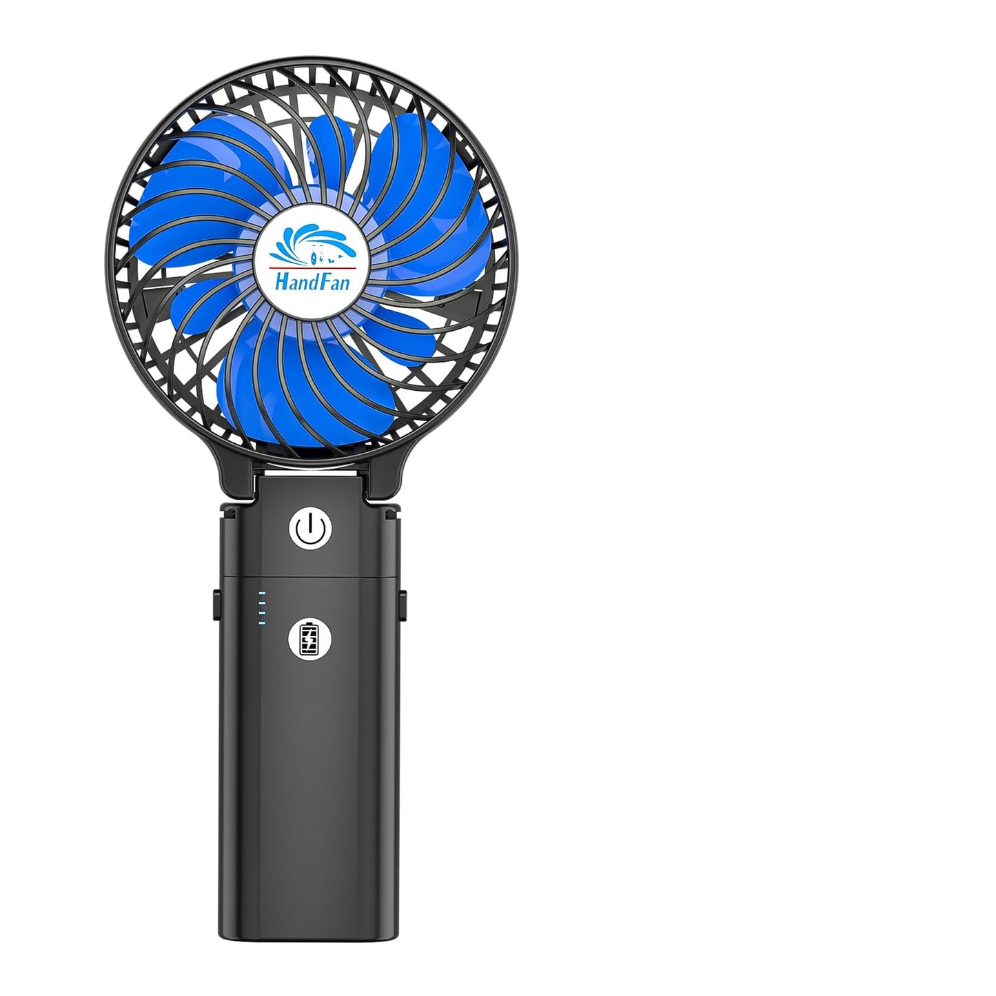 HandFan 5200mAh Portable Handheld Fan Rechargeable - 3 Speeds Foldable Personal Cooling, 2-IN-1 Hand Held Fan Battery Operated, 20H Runtime
