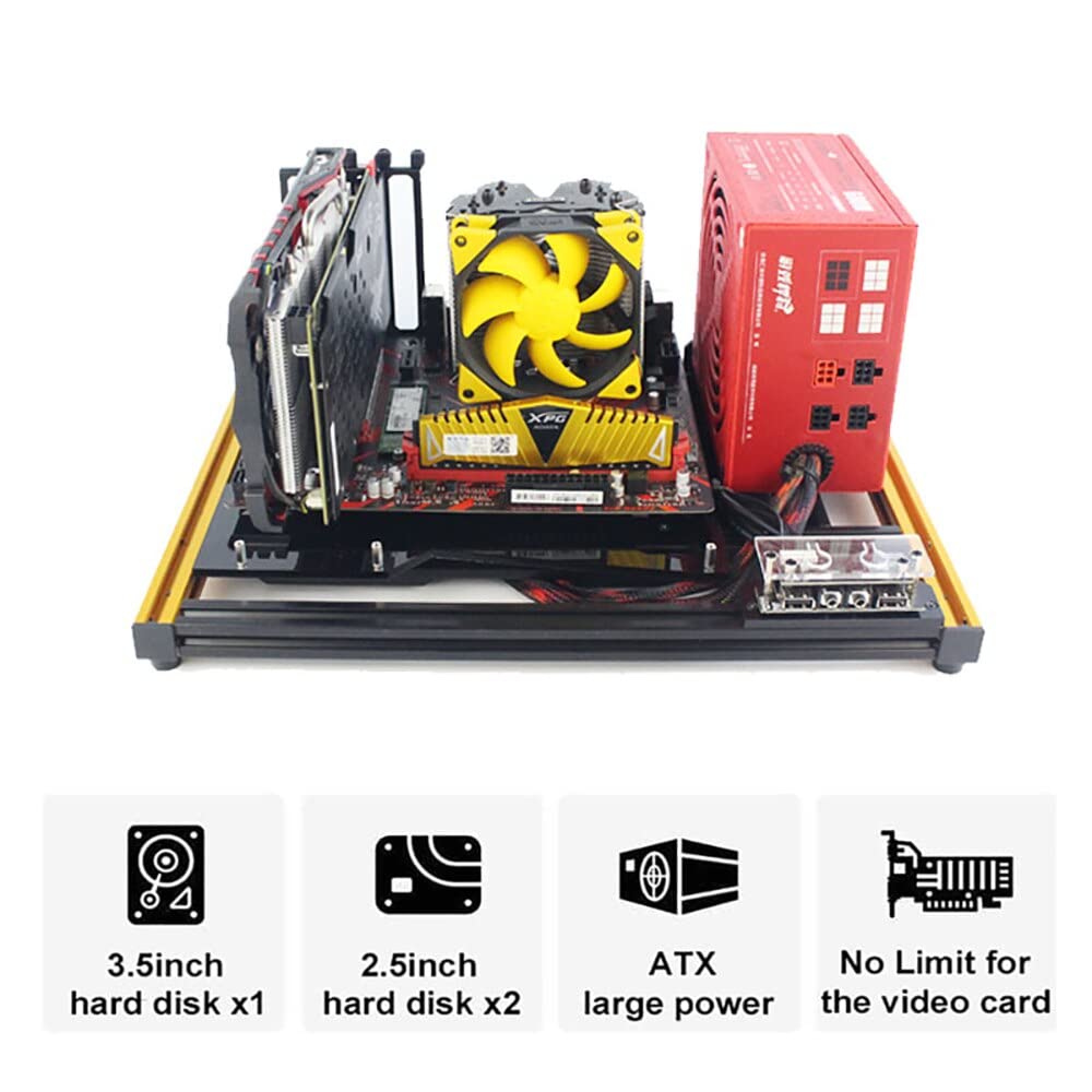 Aluminum Bracket PC Case Test Bench Open Air Computer Case for ITX Motherboard DIY Bare Frame ITX Chassis Support Intel AMD Graphics Card