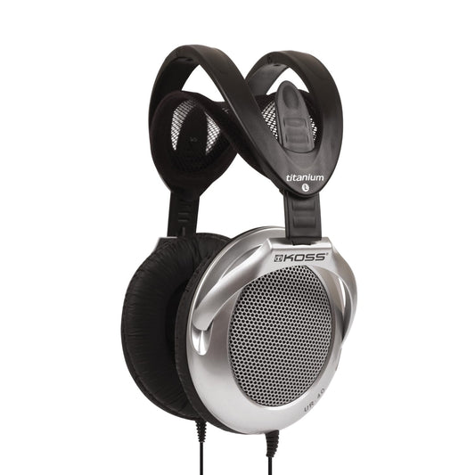 Koss UR40 Collapsible Over-Ear Headphones, Lightweight, Retro Style, Silver and Black